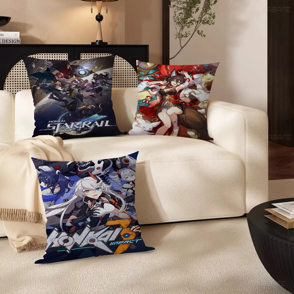 Honkai Star Rail Pillowcase Toon Gift Cushion Cover Bedroom Home Sofa Chair Seat Decor Pillow Case