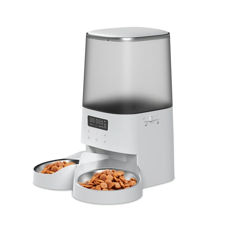

4L Smart Automatic Pet Feeder Elevated Stainless Steel Bowls Battery Lifted Dog Cat Bowl Feeder Water Application Packaged Box