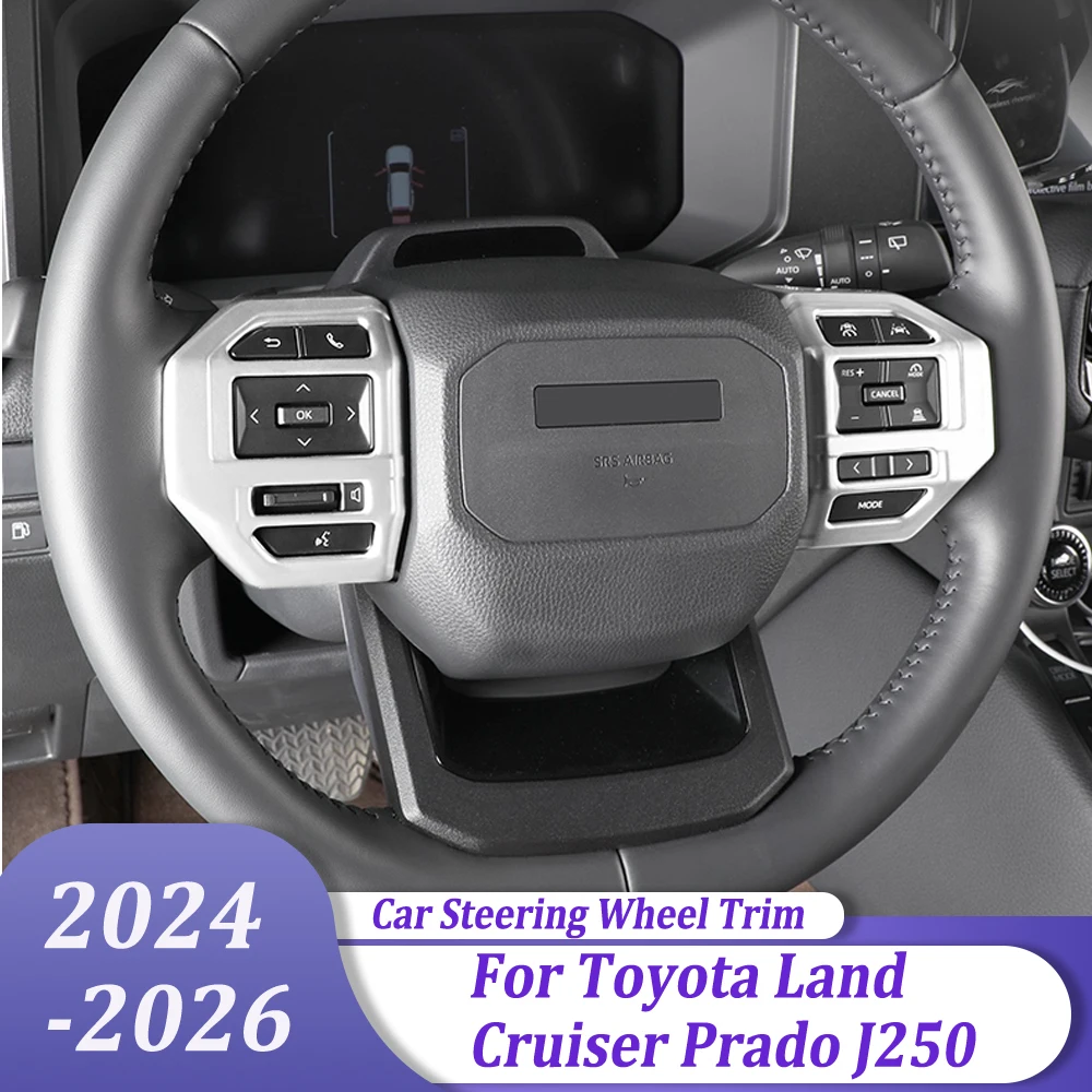 

Steering Wheel Protective Cover Trim Sticker Interior Car Styling Accessories For Toyota Land Cruiser Prado J250 2024 2025 2026
