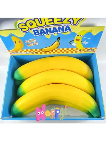 Huge Banana Squishy Stress-Relief Gift Squishy Squeeze Desk Decor for Anxiety Relief Fluffy Slow Rebound Squishies