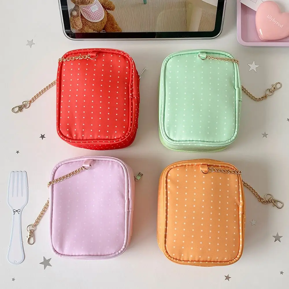 Dots Printed 10cm Transparent Display Bag Transparent PVC Material Protector Case with Clear Window Zipper