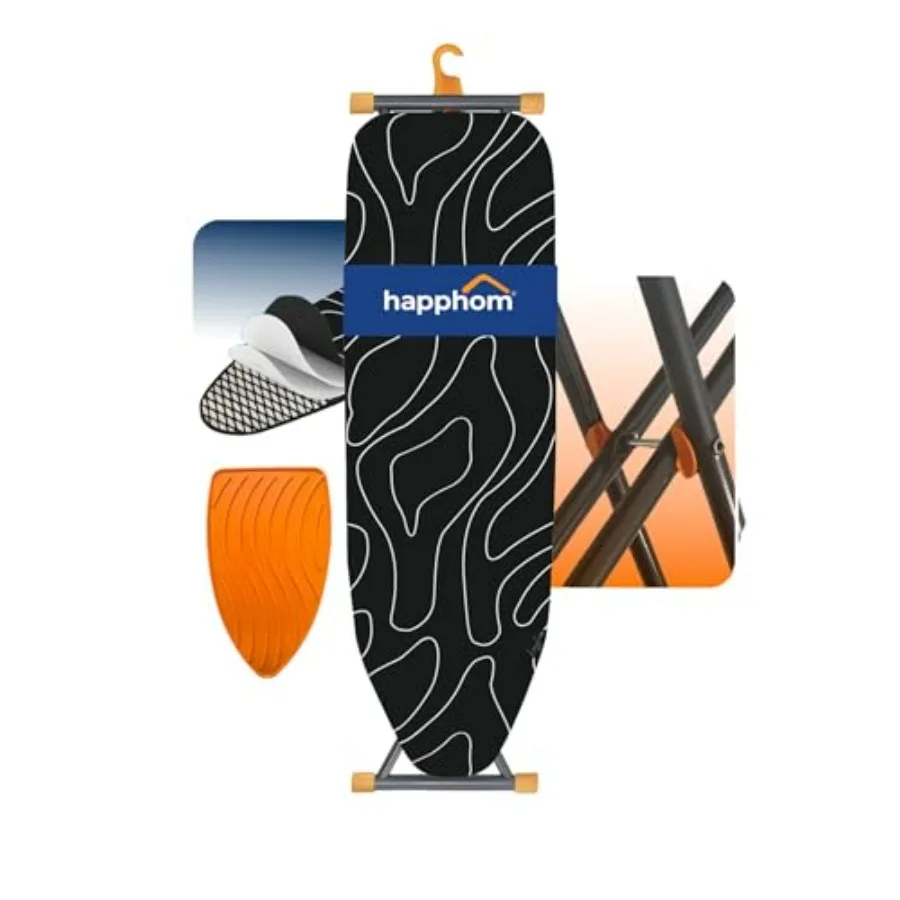 

Ironing Board, Compact and Space Saver Ironing Board with Extra Thick 3 Layers Cover, Height Adjustable, Easy Storage with Smart