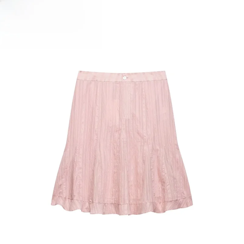 New Women's Fashion  Pattern Midi Skirt Versatile Wind Style Standard Fit Polyester Fiber Iron-Free Summer 2026