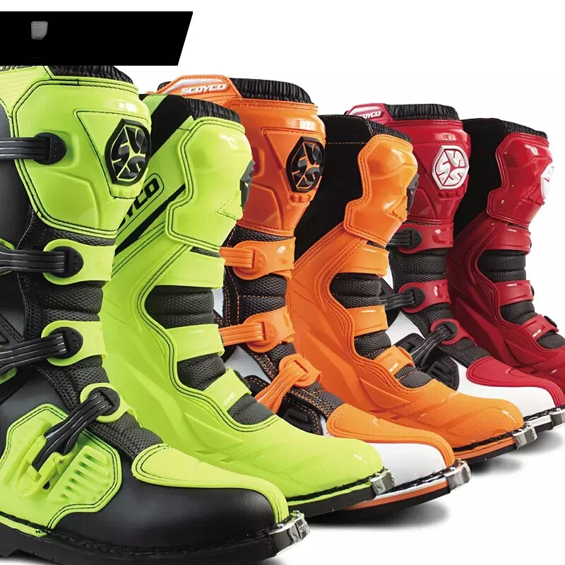 SCOYCO MBM001 Off-road Racing Boots Motorcycle Boots Motocross Motorbike Riding Long Knee High Shoes Heavy Protective Gear