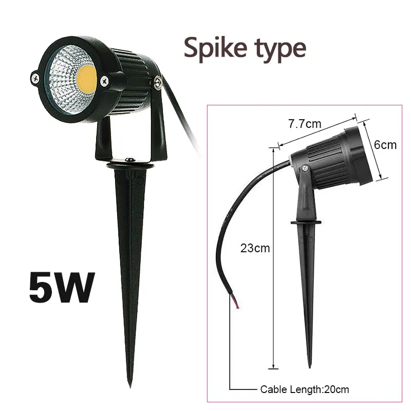 CTEEATE LED COB Garten Beleuchtung 5W 7W 10W 15W Outdoor Spike Rasen Lampe Wasserdichte Beleuchtung Garten weg Strahler AC110V 220V DC12V 24V 9