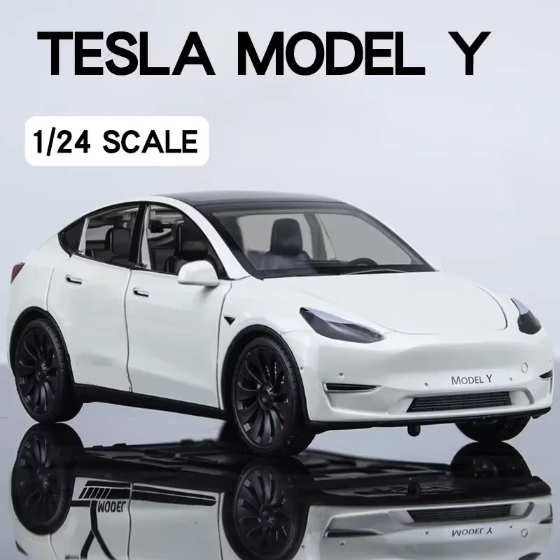 1:24  Model Y Model 3 Model S Metal Alloy Diecast Toy Car Model Sound And Light Children\'s Toy Collectibles Birthday Gifts