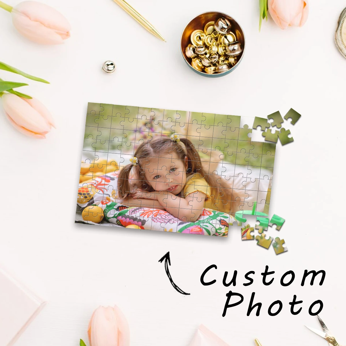 1pc Custom Photo Single Portrait Wooden Jigsaw Puzzle,Ideal Anniversary,Wedding,Birthday,Valentine Gift For Family Friends