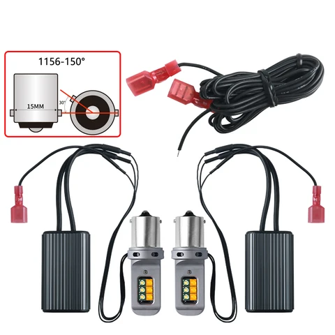 2X 1156 BA15S P21W BAU15S PY21W Canbus Безошибочные Светодиодные Автомобильные Лампы 7440 W21W T20 DRL С Двойным Режимом Работы