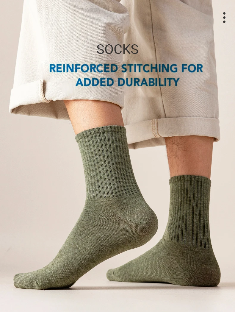 5/10 Pairs 95% Gekämmte Baumwolle Socken Männer Business Kleid Lange Socken Weiche Atmungsaktive Frühling Sommer Bunte Socke Für Mann 5 Paare/los – Detail 4