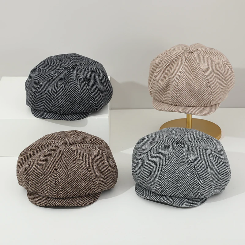 Vintage Children Beret Hat for Girls Autumn Winter Baby Boy Cap Wool Kids Newsboy Hats Child Cap Kids Accessories 2-6Y