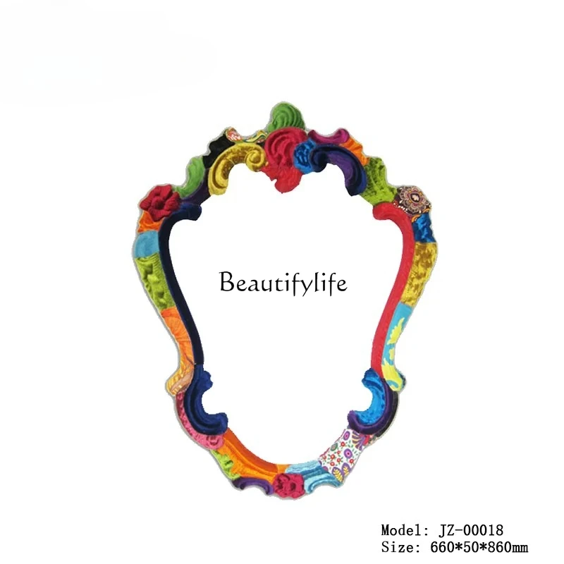 

European color dressing mirror wall-mounted porch cabinet mirror shop salon decoration dressing room mirror