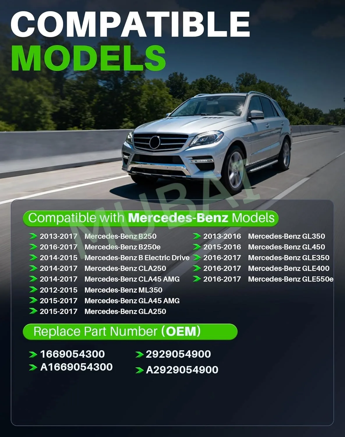 1669054400, A1669054400 Power Window Switch Fits for Mercedes-Benz B250, CLA250, CLA45 AMG, ML350, GL350, GLE350 (2013-2017）