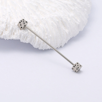 JHJT 16G 14G Industrial Piercing Stainless Steel Dice Shape Cartilage Earring Ear Body Jewelry