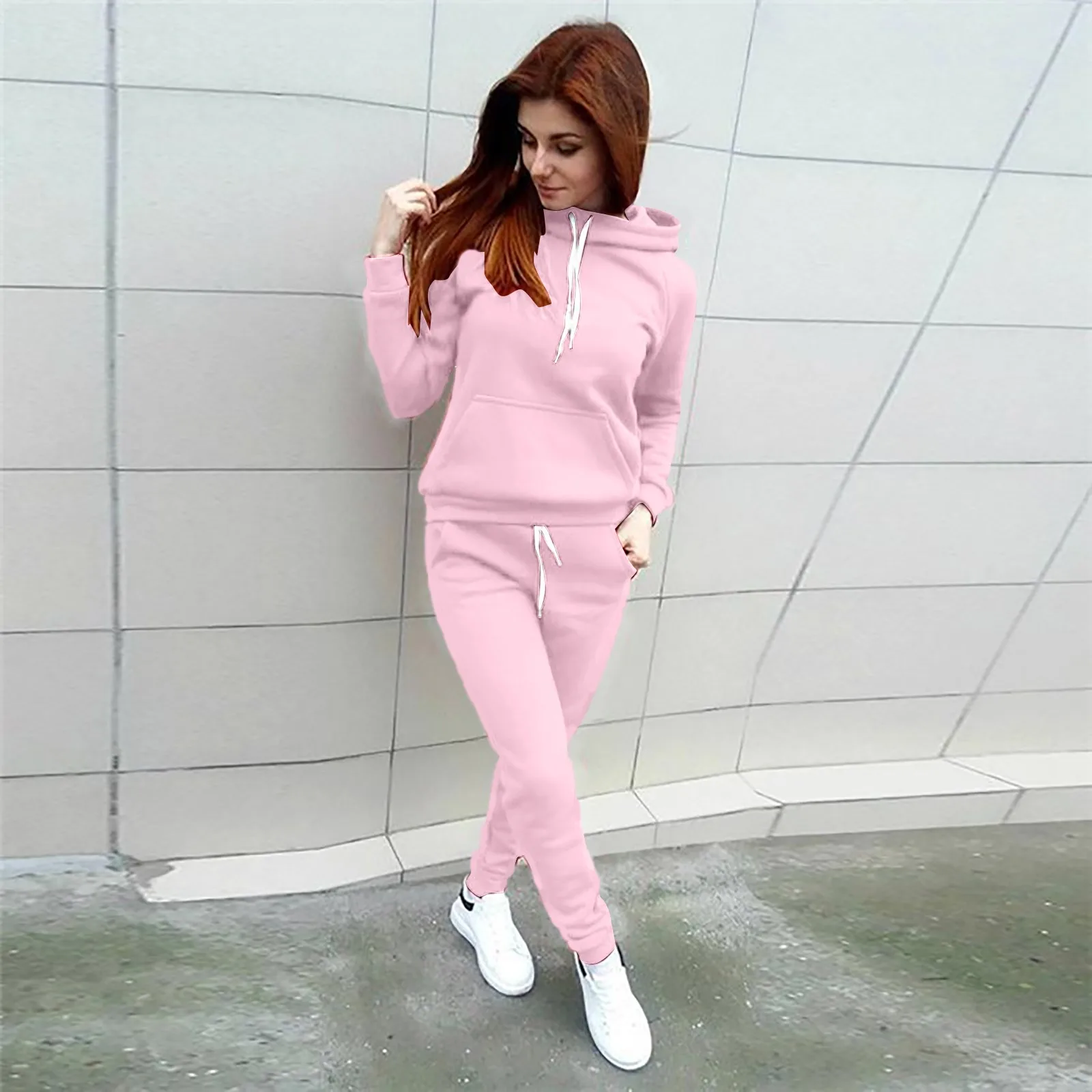 Sweatshirt Sweat Suit Gym Running Fitness Plus Size Jogging Set Women Sportswear Autumn Tracksuit Hoodies Pants Tracksuit