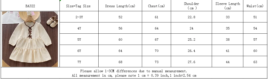 Humor Bear Mädchen Prinzessinnenkleid Langarm Schleifendekoration Bequemes Tortenkleid Herbst Kinderbekleidung Kleid Outfitoft – Detail 1