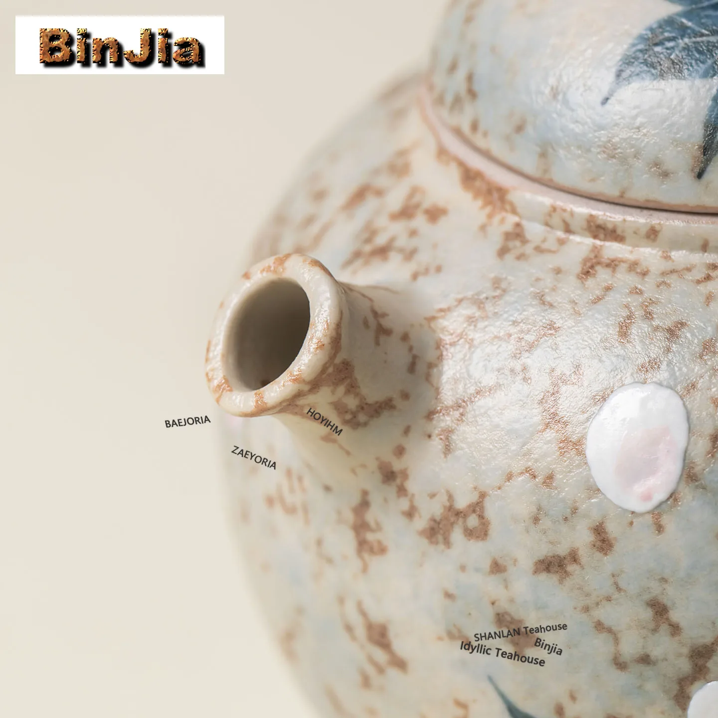 BAEJORIA 130ml Hand Painted Hydrangea Teapot Retro Tea Infuser Pot Tea Maker Kettle With Ball Hole Tableware Accessories Gifts