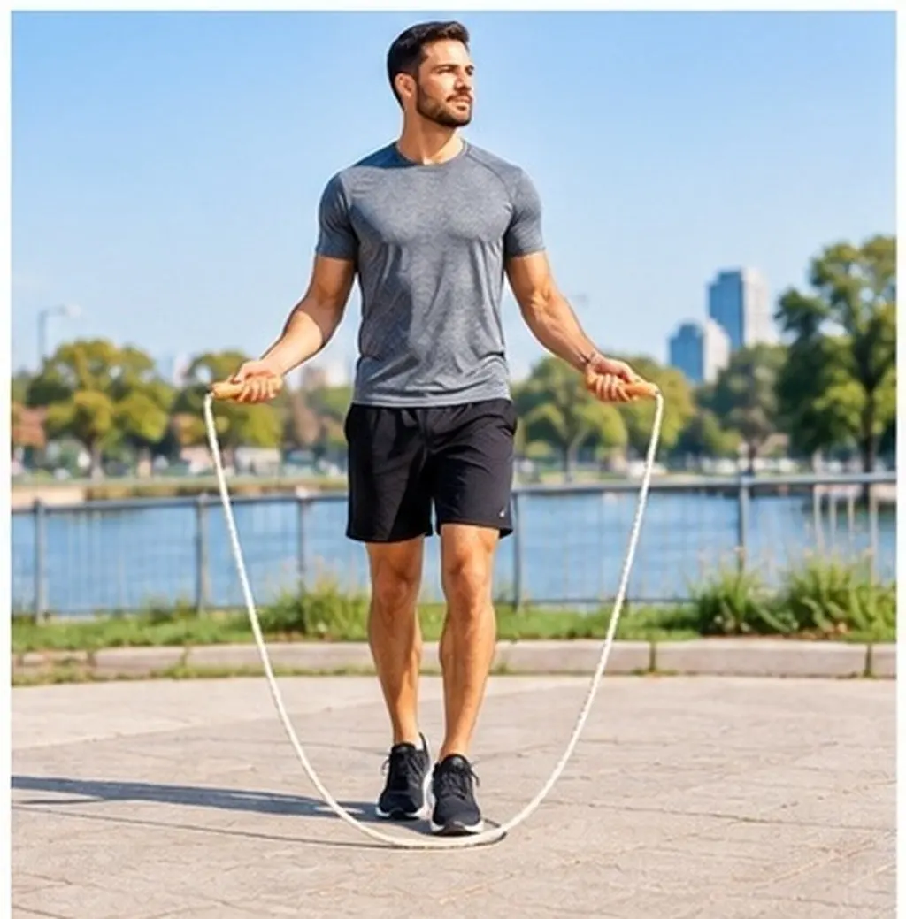 Weighted Sports Jump Rope Linen Wood Handle Non-Slip Grip Fitness Skipping Rope Outdoor Exercise Physical Education Equipment