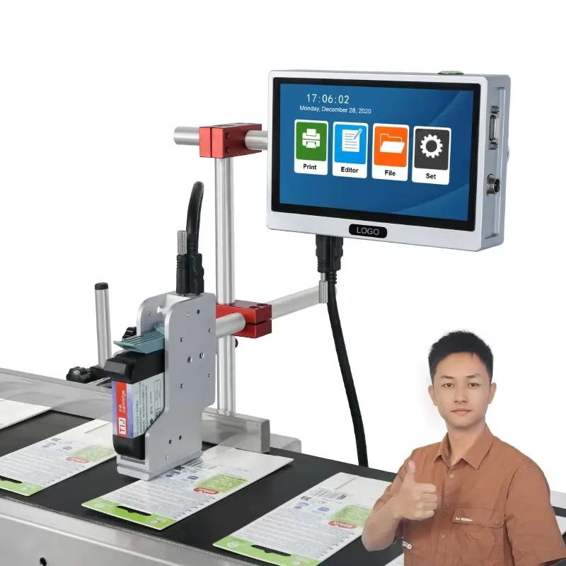 S10 Small Automatic Inkjet Coding Machine 600DPI Online Coding Printer for Plastic Packaging Cards