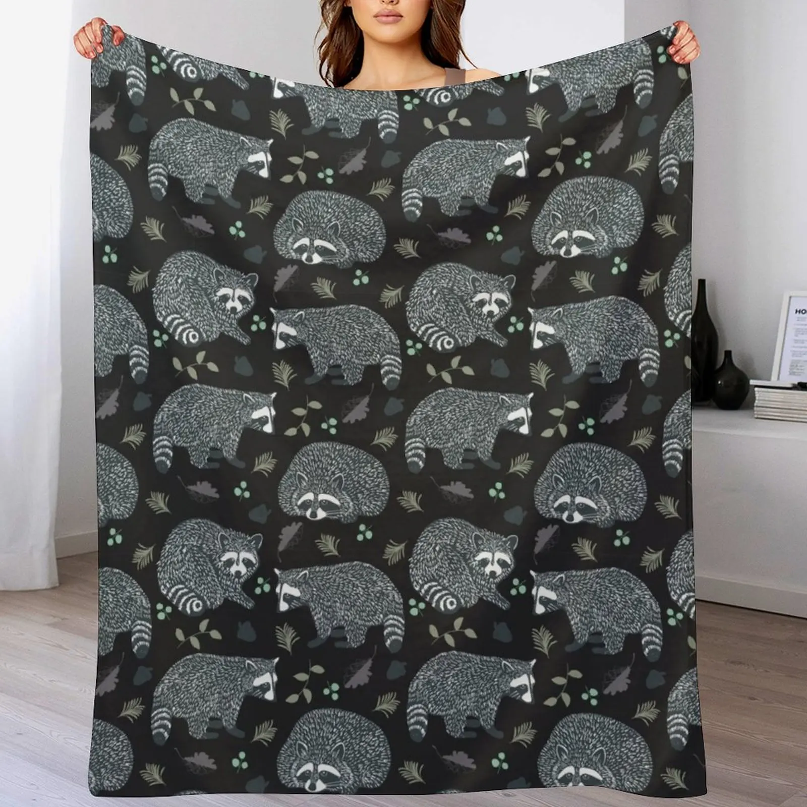 

Raccoons! Throw Blanket Luxurious Soft Fuzzy Blanket for Sofa Bed