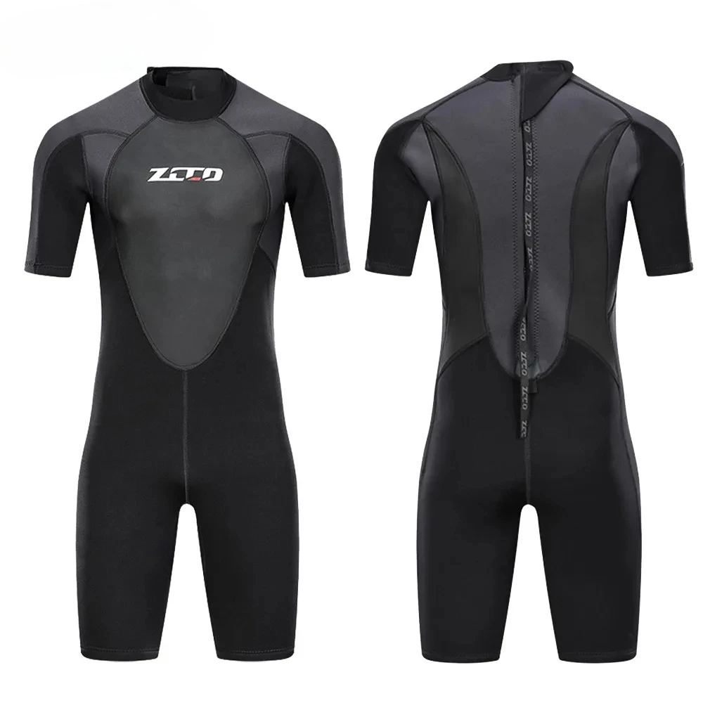 3mm Neoprene Wetsuit Men Short Sleeve Scuba Wetsuit Surfing Sun Protection Warm Snorkeling Full Body Diving Surfing Suit