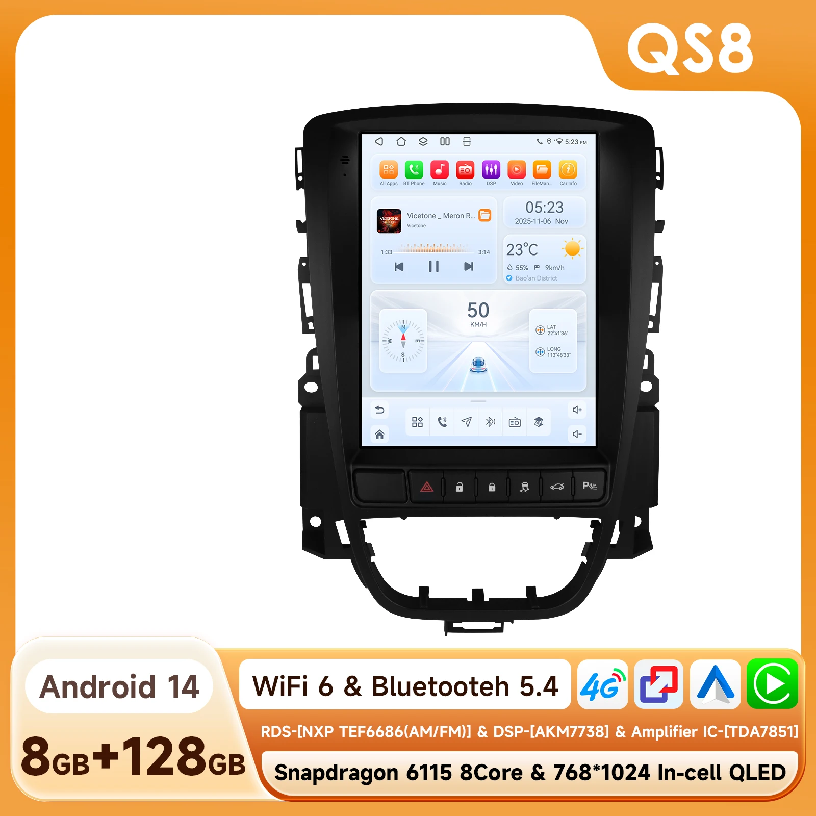 9.7'' Tesla Style autoradio Android voor Opel Astra J Buick Verano 2009-2015 Multimedia GPS Navigatie Auto Carplay ECO Stereo