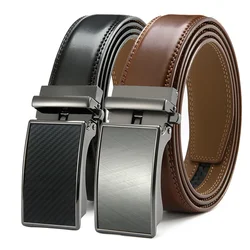 New Mens Leather Belt  Automatic Genuine Leather Belts Belt Male Leisure Fashion Ratchet Belts for Men Pants Waistband Ремень