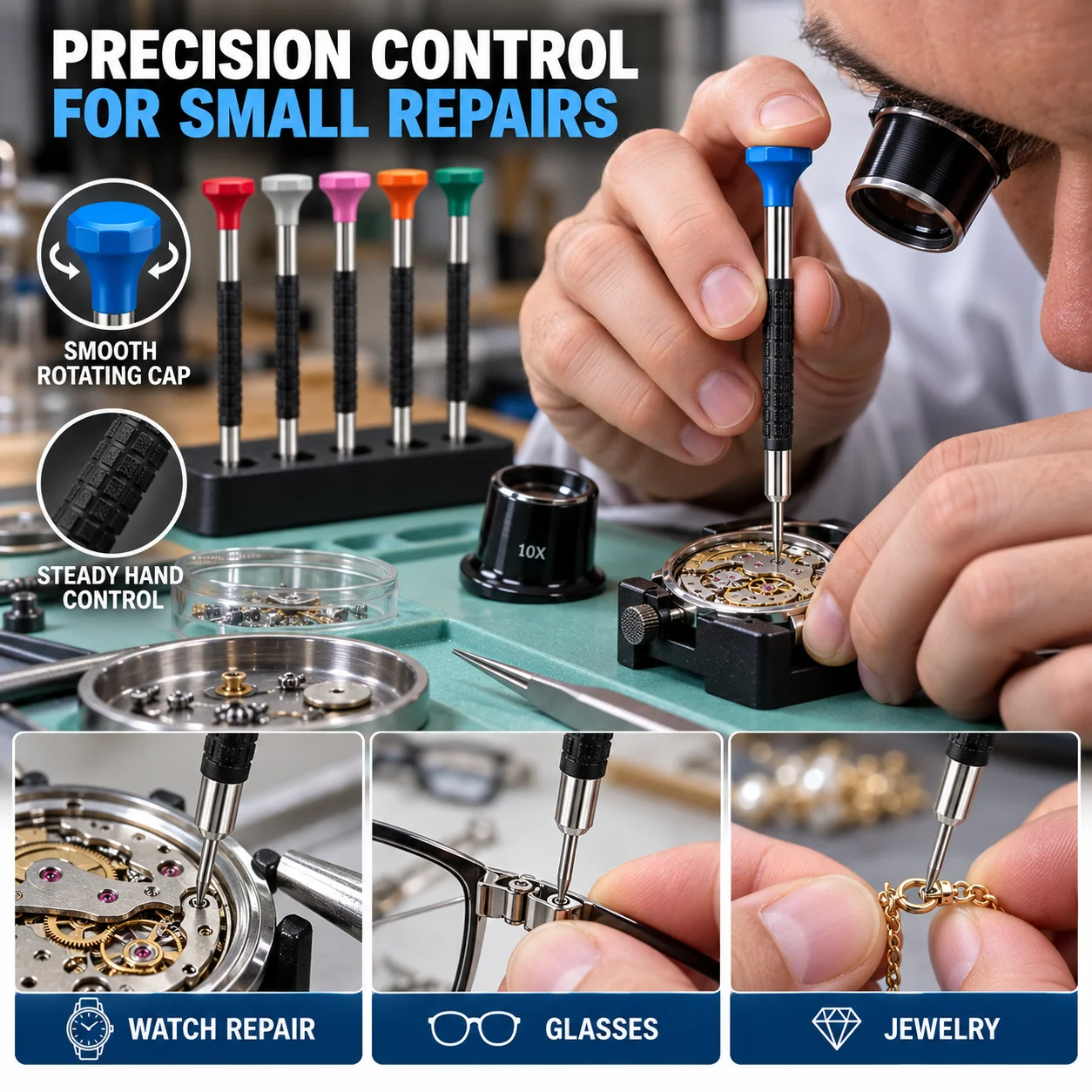 Professional Stainless Steel Precision Screwdriver Set - For Watch Jewelry Glasses Repair Micro DIY Craft Tool Kit