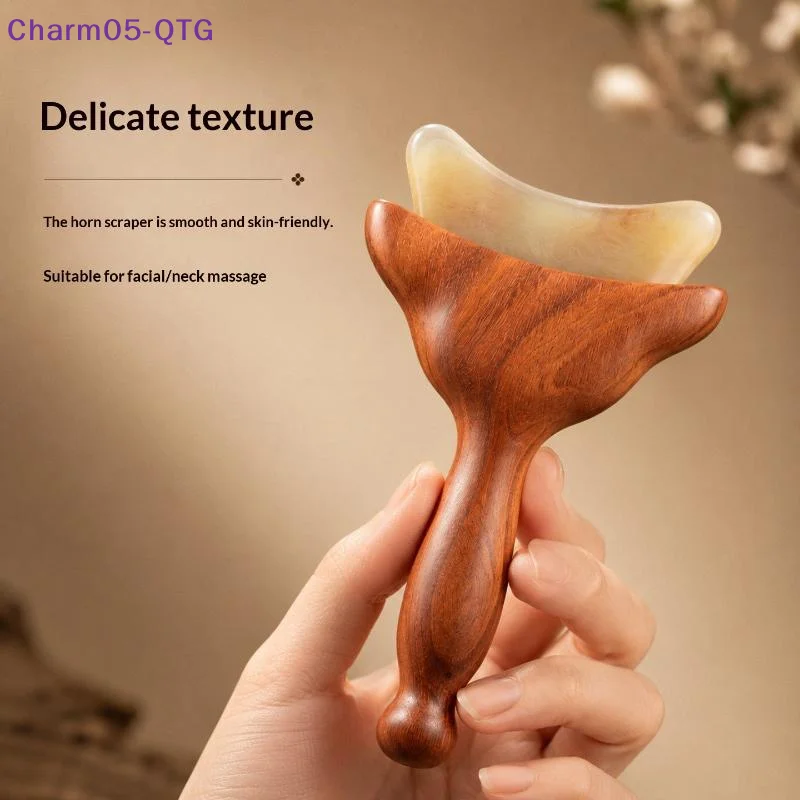 [New] Sandalwood Gua Sha Board Facial Scraping Massage Tool Acupoint Neck Lifting Skin Care Beauty Massager