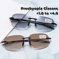 Bifocal Reading Glasses New High-definition Glasses Men's Sunglasses Presbyopia Glasses Anti Fatigue Glasses +1.0 To + 4.0