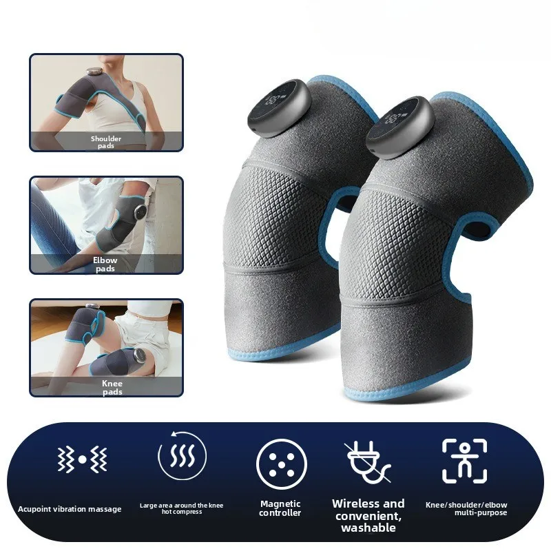 

Heated Knee Massager Eletric Vibration Leg Joint Shoulder Elbow Support Warming Massage w/ Magnetic Remote and Adjustable Strap