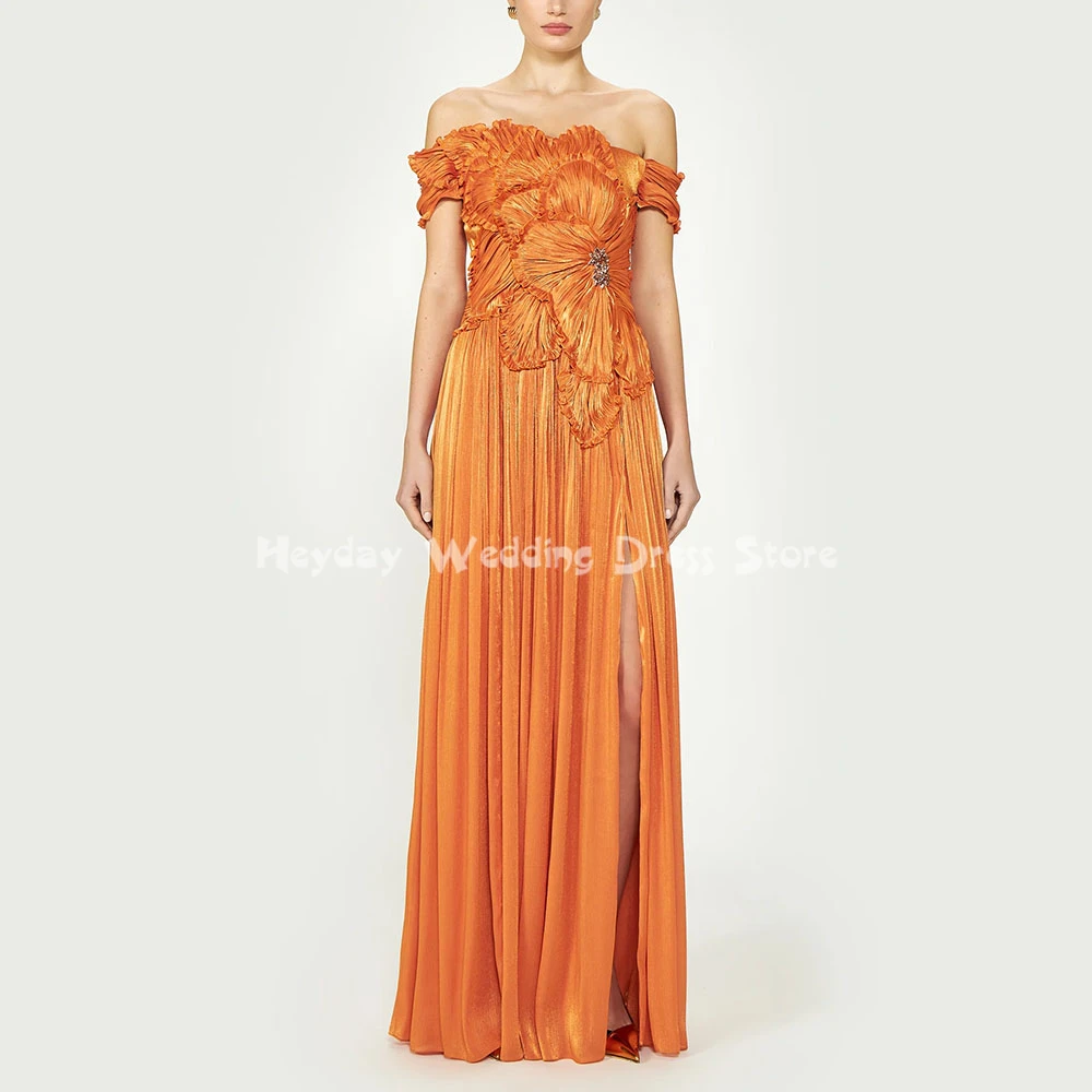 

Heyday Women's Customized Pleats 3D Flowers Beaded Luxury Evening Dresses With Sleeveless Floor-Length Elegant Dresses 2025