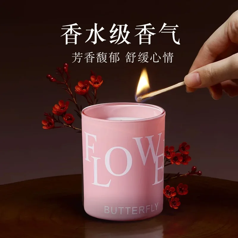 Scented Candles, Simple Camellia Jasmine Light Fragrance, Long-lasting Indoor Fragrance