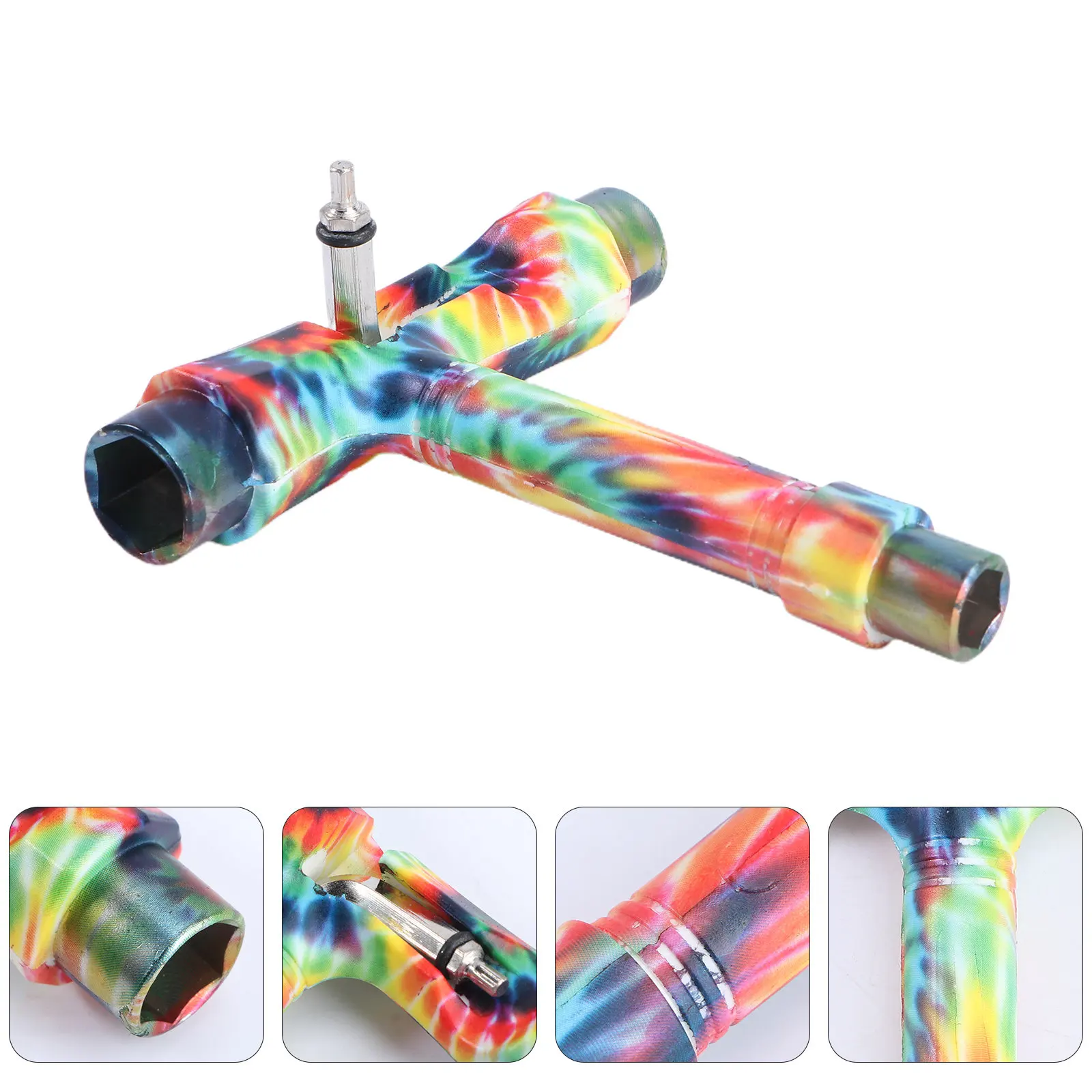 

Инструмент для ремонта скейтбордов: Т-образный ключ для гаек осей, крепежных винтов траков, шестигранный ключ для велосипедов