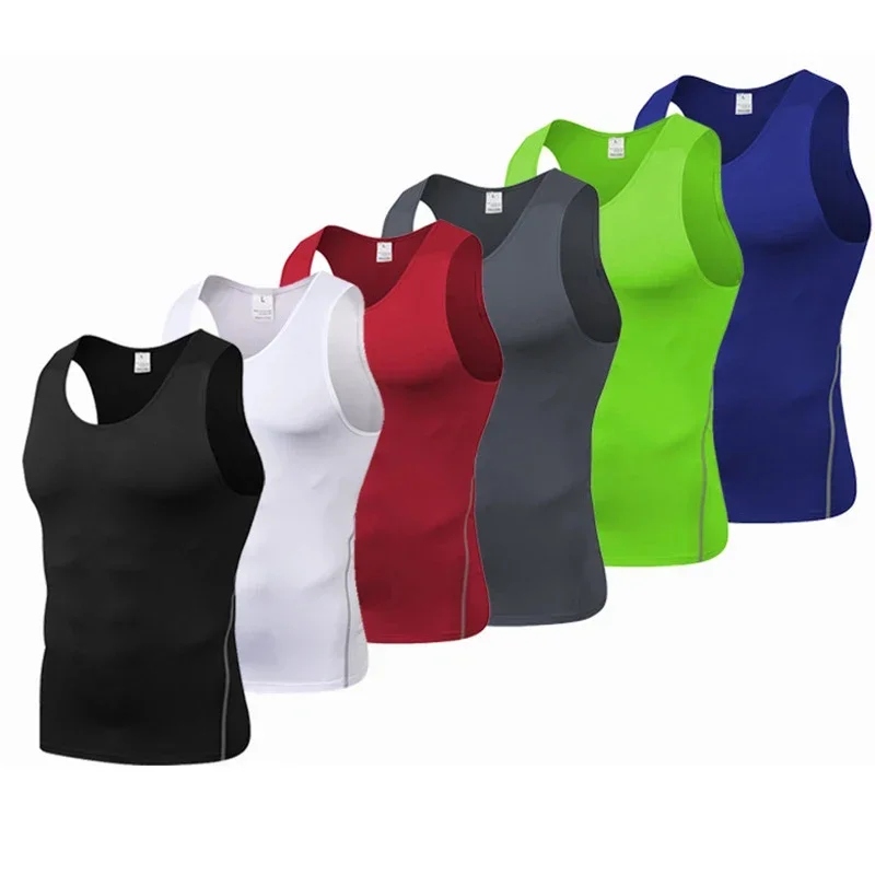 Summer sports pro quick drying top running training vest basketball football tight fitting sleeveless elastic fitness vest