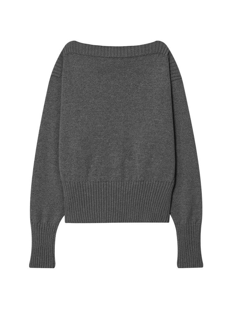 HH Women Autumn Casual Pullover Long Sleeve Slash Neck Long Sleeves Slim knitted Sweater Female Elegant Versatile Pullover Top