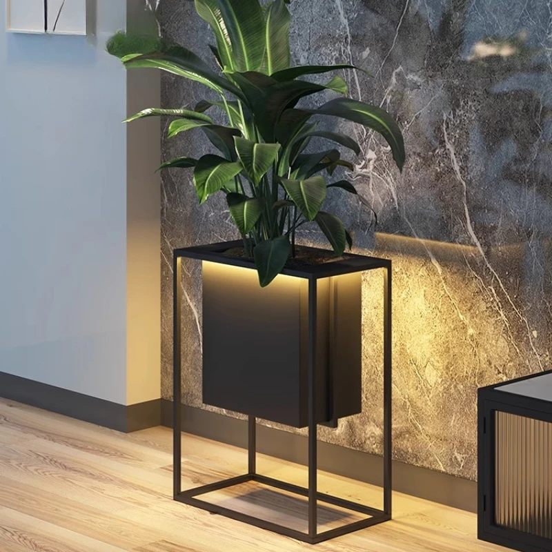 

Nordic Floor Standing Plant Stand Modern Indoor Flower Pot Shelf for Living Room Creative Minimalist Decor with Geometric Design