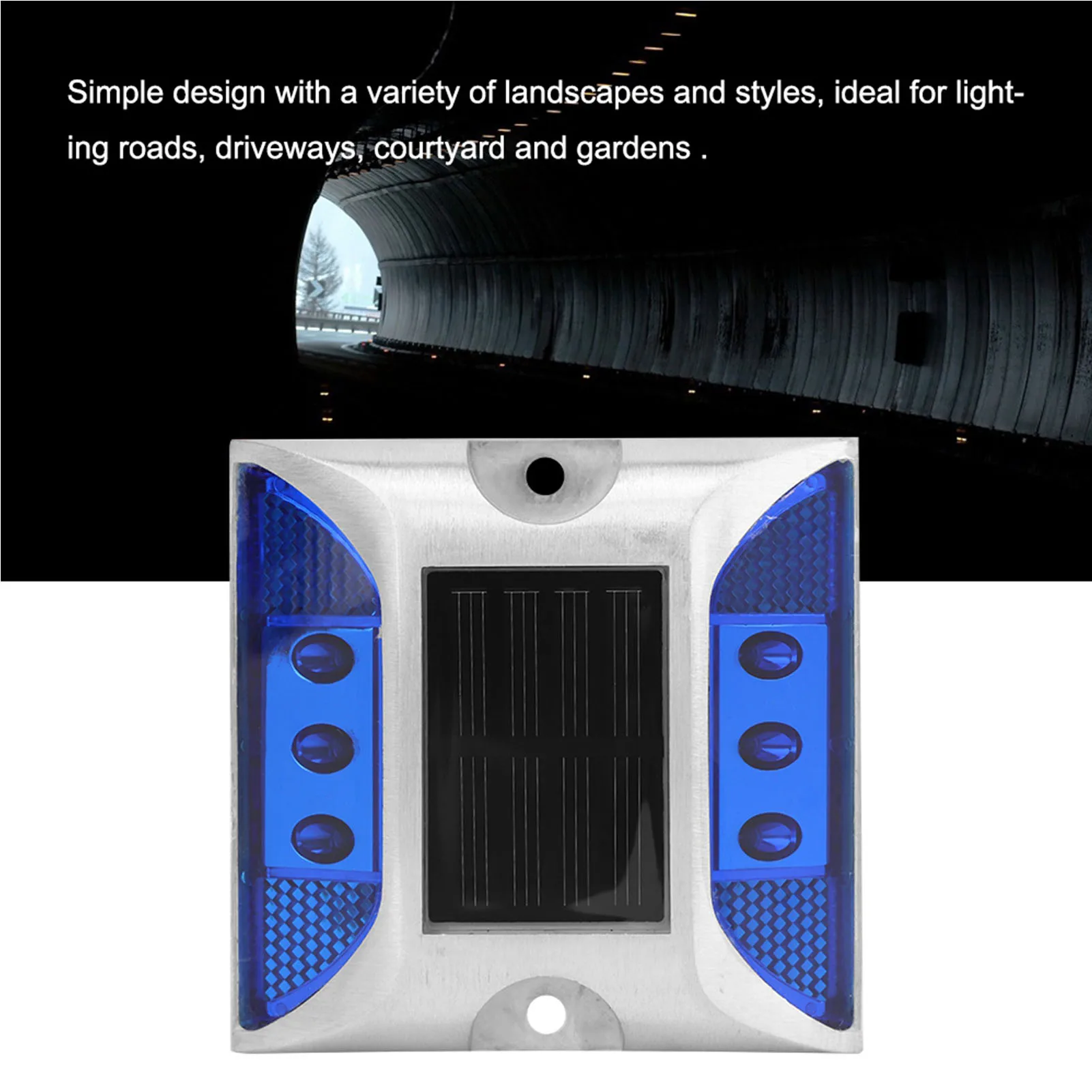 ZK40 LED Solar Power Ground Marker Lights Waterproof Outdoor Driveway Road Highway Spike LampBlue