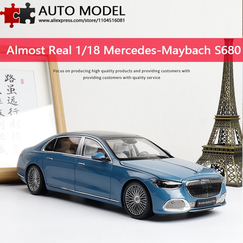 Mercedes-Benz Maybach S680 S-Class Luxury Sedan Realistic Car Model Fully Openable Limited Edition Almost Real Ar Realistic 1:18 Die-Cast Metal Scale Static Model Adult Boys' Toy Collectible Gift