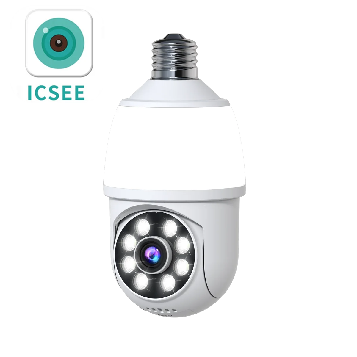 3MP 1296P iCsee APP  Full Color Wireless PTZ IP Dome Camera Wall Lamp Floodlight Wide Angle Home Security Intercom Baby Monitor
