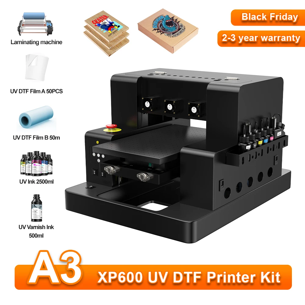 A3 UV Printer UV DTF Printer XP600 Flatbed Printer For Acrylic Metal Wood Phone Case Plastic Sticker Printing Machine UV Printer