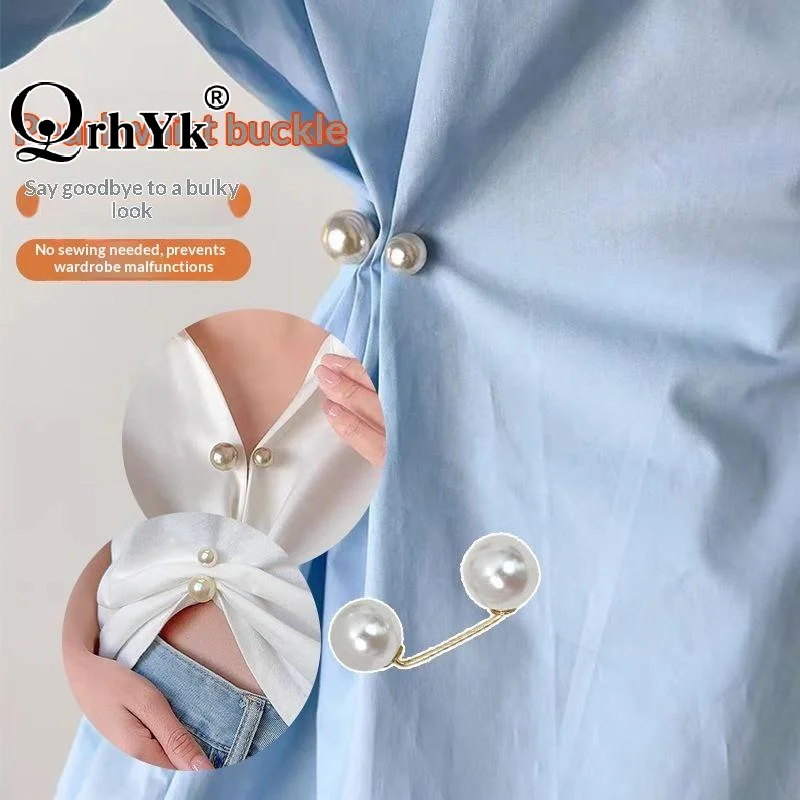 3Pcs Pearl Jeans Ankle Clip Anti Light Needle Anti Stepping Slipper Buckle Pants Length Adjuster
