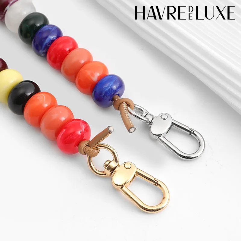 Beaded Decorative Chain Strap For Longchamp Bag Purse Colorful Handhold Destructive Modification shoulder Straps Bag Accessories