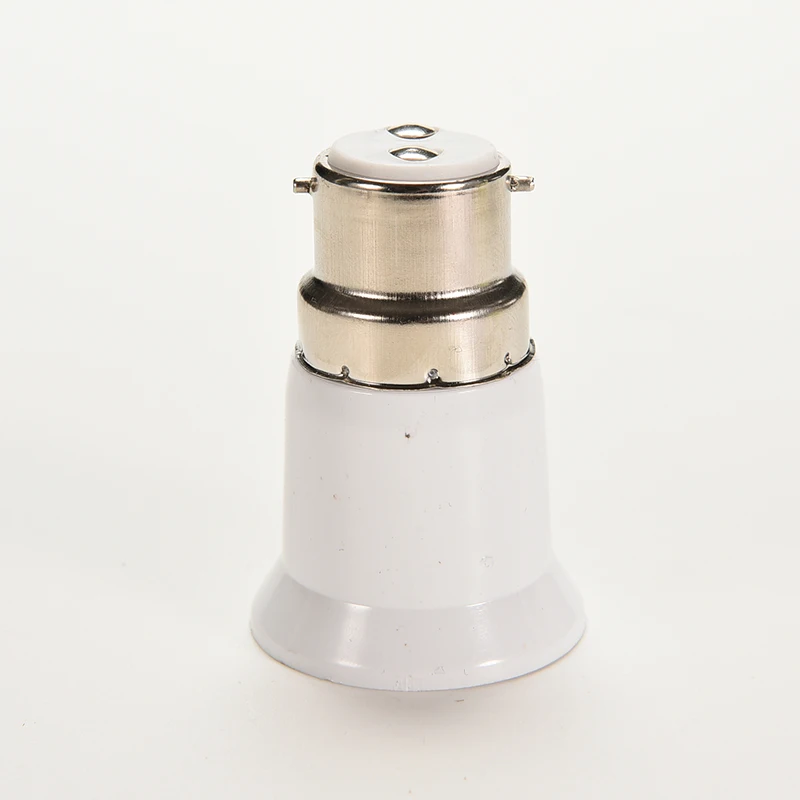 White B22 To E27 Base LED Light Lamp Bulb Fireproof Holder Adapter Converter Change Socket 1PCS