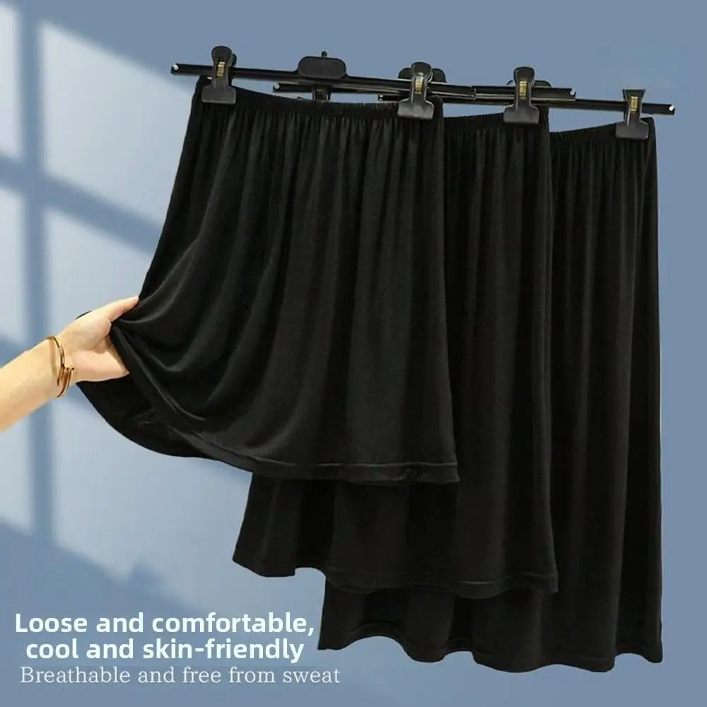 Fashion High Waist Underskirt Anti-glare Anti-Penetrating Petticoat Elastic Pure Color Lining Skirt for Women