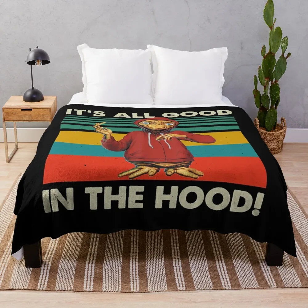 Retro Ita??s All Good in The Hood Essential T-Shirt Throw Blanket Warm Comfortable Blanket Gift for Parents Friends