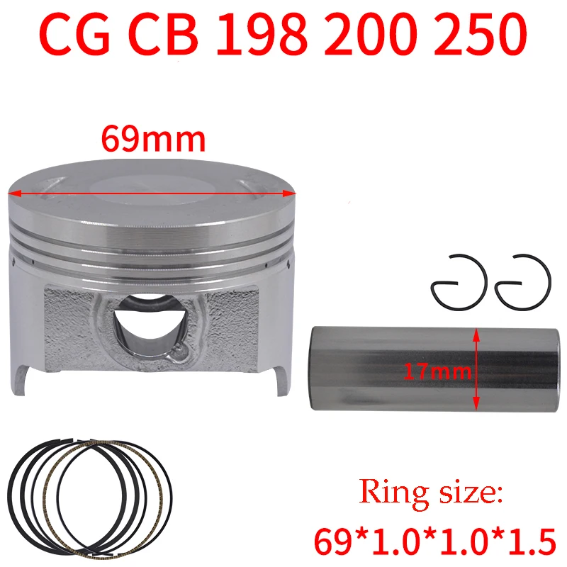 Motocykl STD 69mm + 100 70mm tłok 17mm Pin zestaw pierścieni dla Zongshen WY198 CB200 WY 198 CB 200 200cc Egine części zamienne