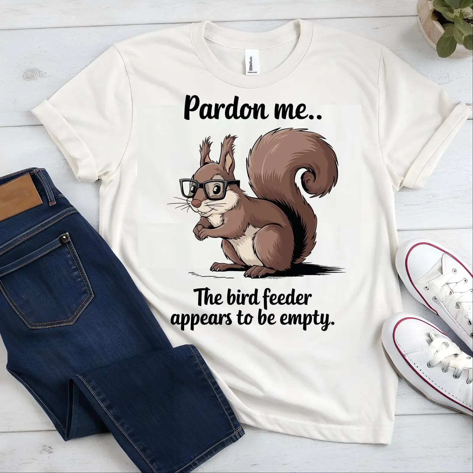Funny Squirrel SVG PNG Pardon Me The Bird Feeder Appears to Be Empty Cute Animal Design for Cricut Sublimation vintage Washed