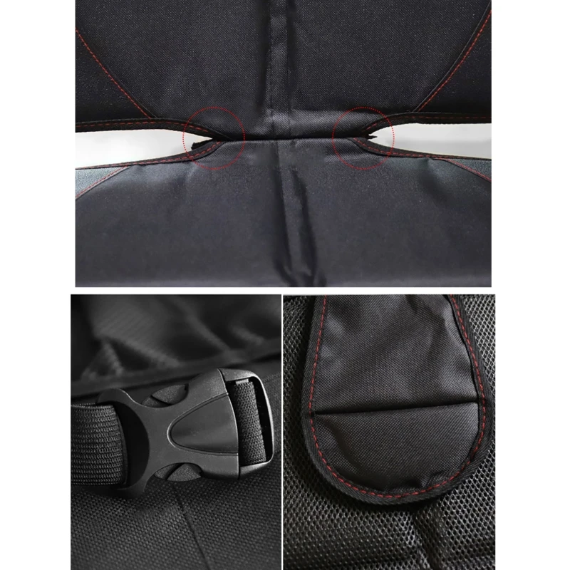 D7YA PU-Leder-Autositzbezug, passend für alle Babyautositze, Matte, kratzfest, Kissenschutz mit Aufbewahrungsnetztaschen – Detail 9