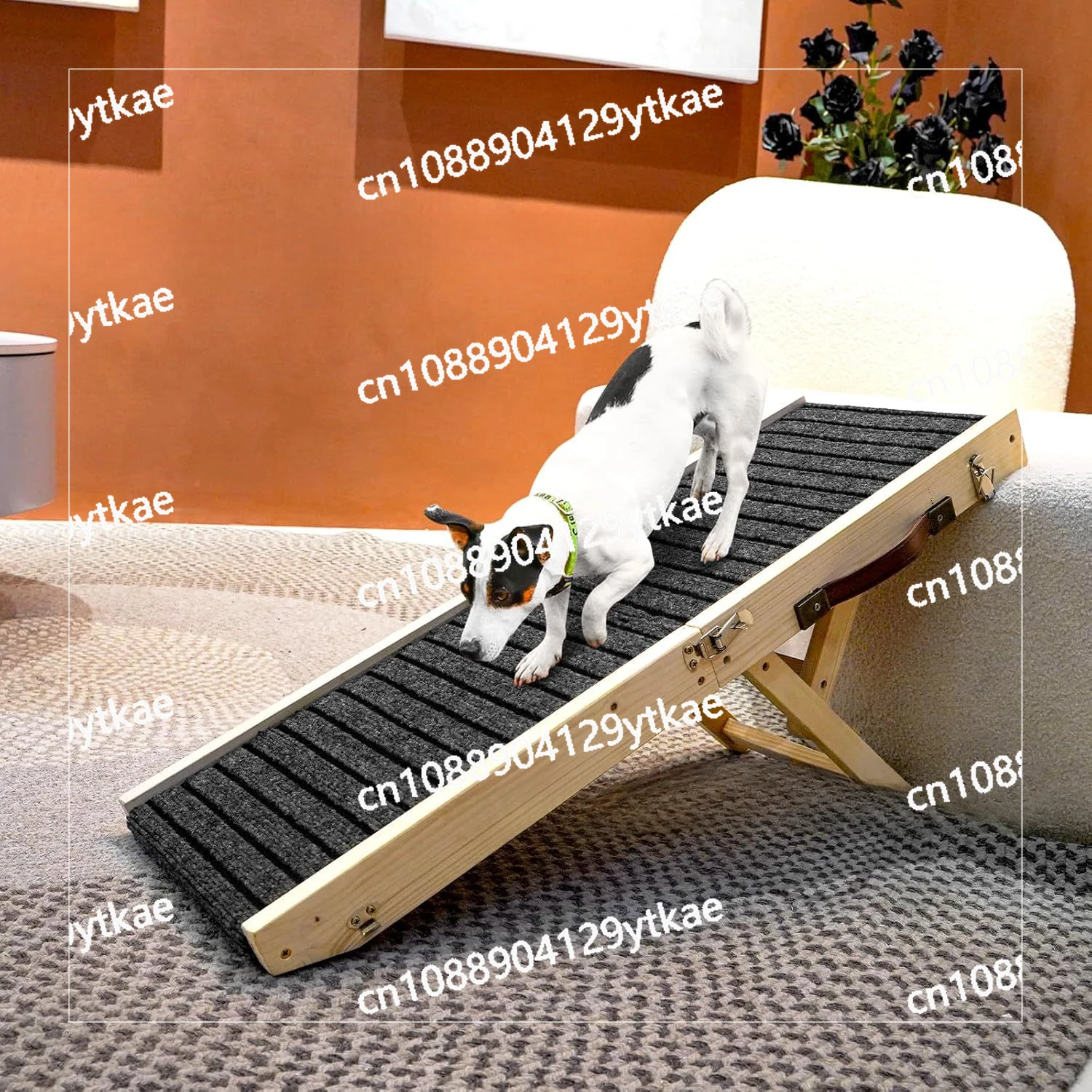 Dog climbing frame, solid wood dog climbing ladder, lifting bed, elderly dog cat slope, anti slip pet ladder