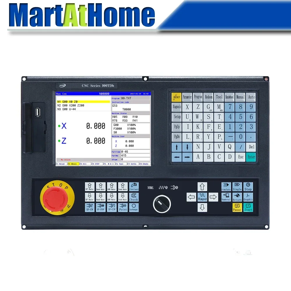 2 Axis~4 Axis CNC Control System Standalone Controller SGZH-CNC990TDb-2/3/4 Support ATC, PLC,Macro for CNC Turning&Lathe Machine